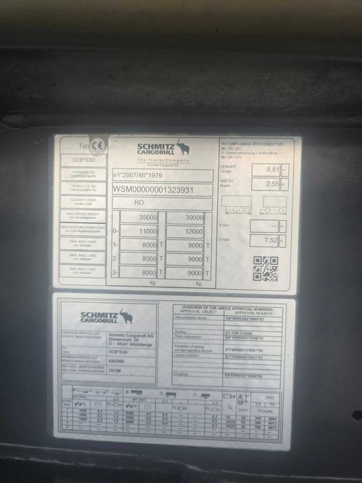 Semiremorci Schmitz intr o stare foarte buna de functionare pret