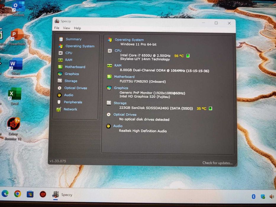 Laptop Fujitsu E746 14" CPU Intel Core i7-6500U 2.5GHz 8Gb Dual DDR4 SSD 240Gb