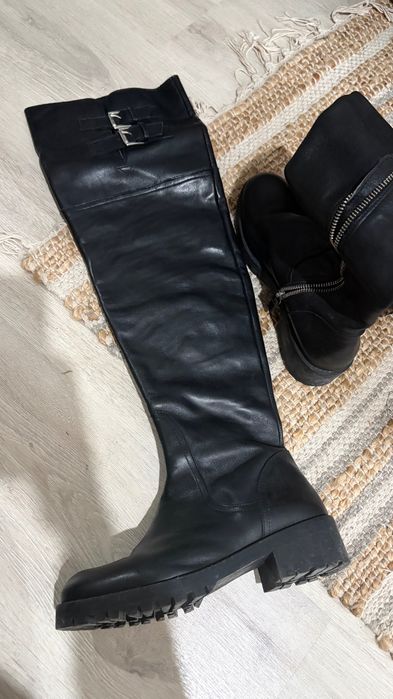 Cizme Zara piele naturală înalte 36 excelente