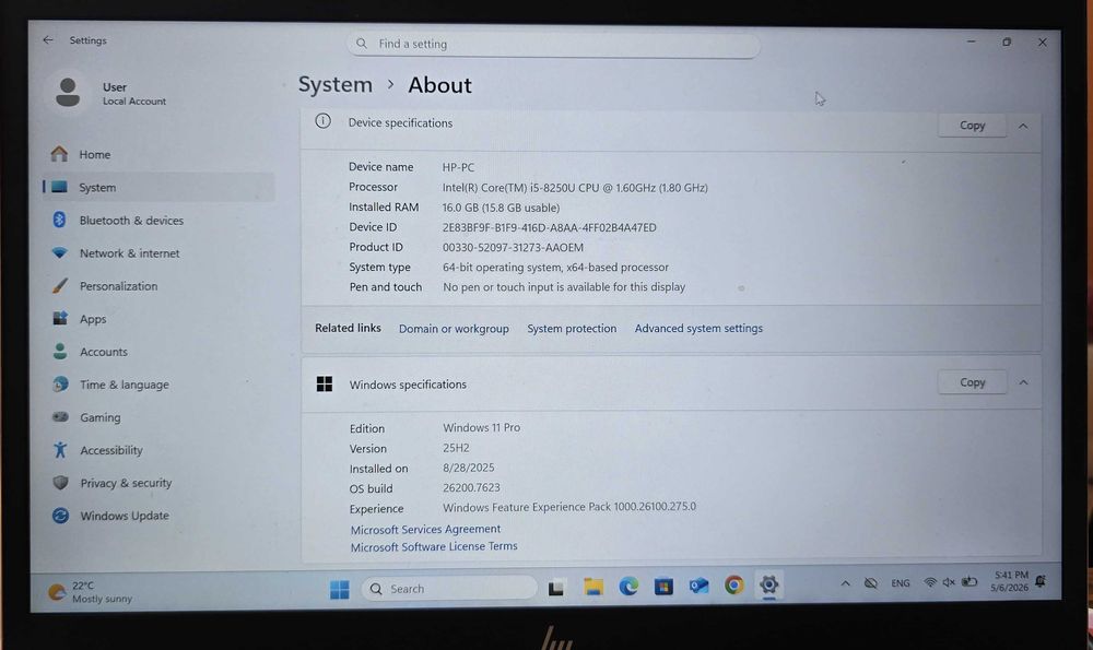 Лаптоп HP EliteBook 840 G5 - 14" Intel Core i5