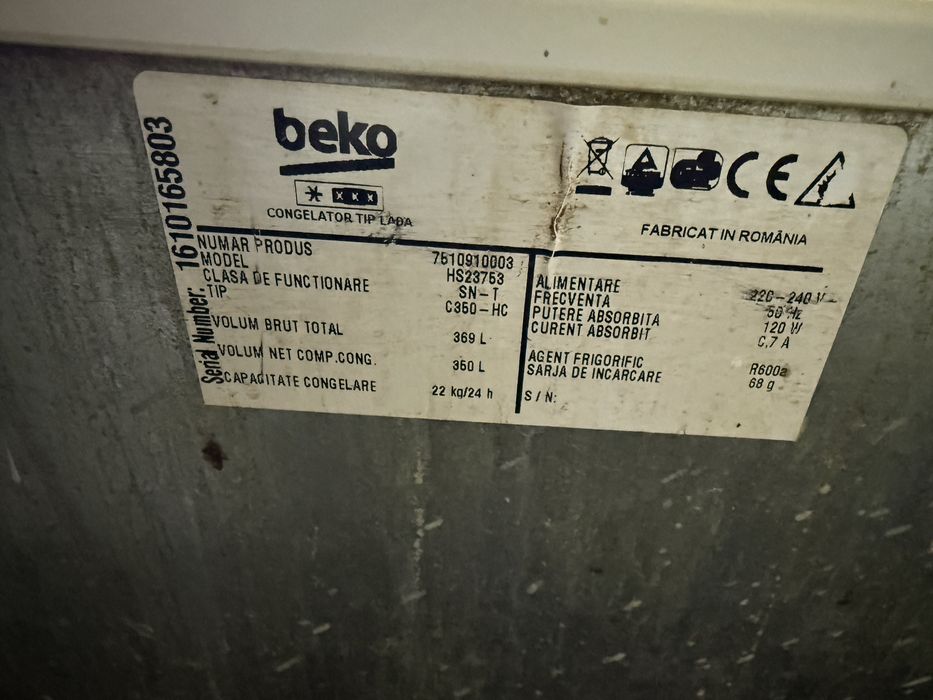 Lada congelare Beko 370 litri, garantie