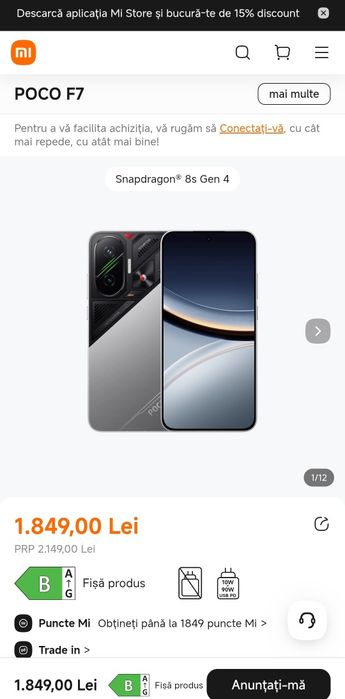 Xiaomi Poco F7 (12GB RAM/256GB) - Stare Impecabilă