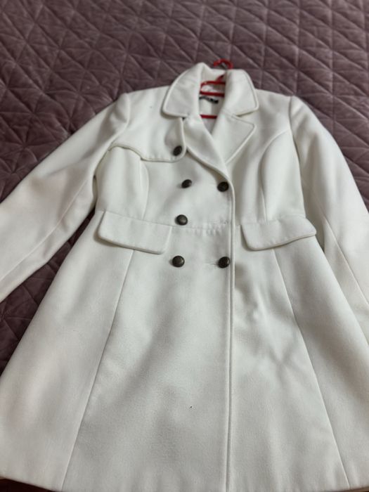 Palton dama culoare alba