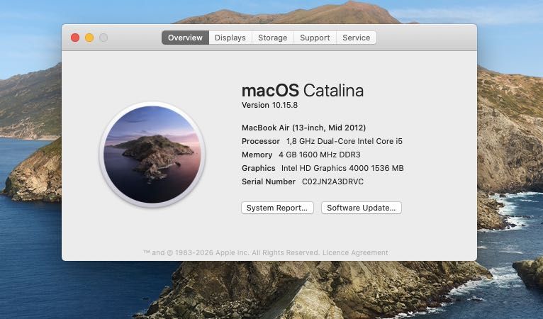 Laptop Apple Macbook Air 2012