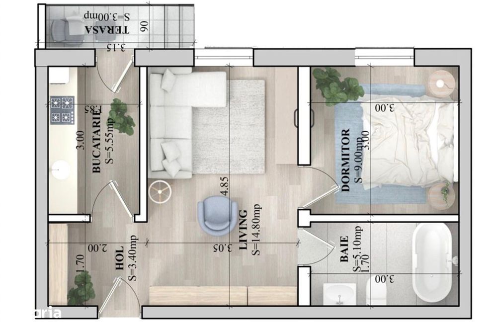 PROMO Apartament 2 camere 40 mp Lunca Cetatuii