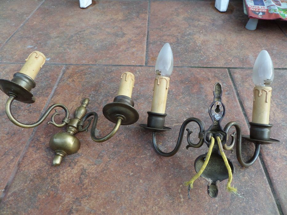 Aplice corpuri iluminat din bronz alama vintage originale vechi