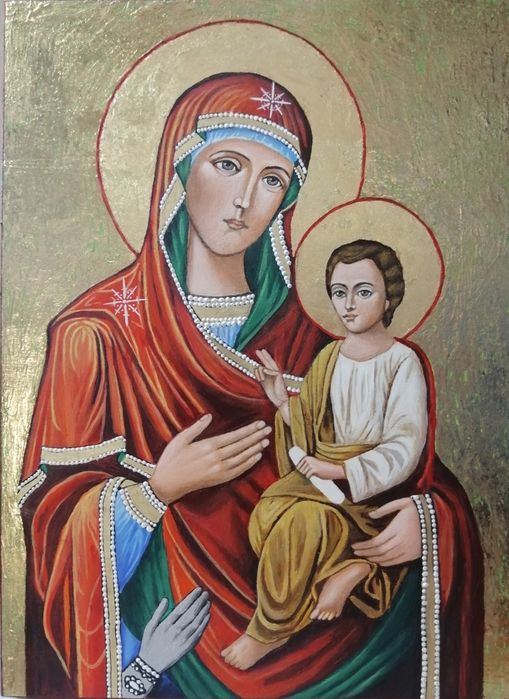 Ръчно рисувани християнски икони  с акрилни бои върху дървена основа