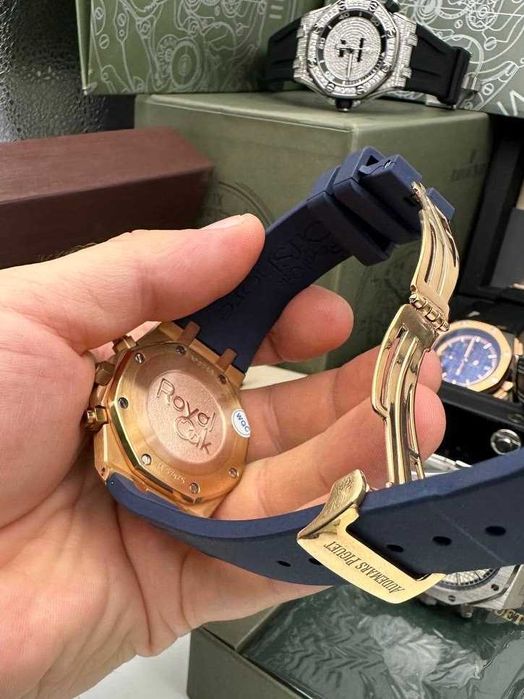 audemars piguet royal oak Хроно/ синьо злато
