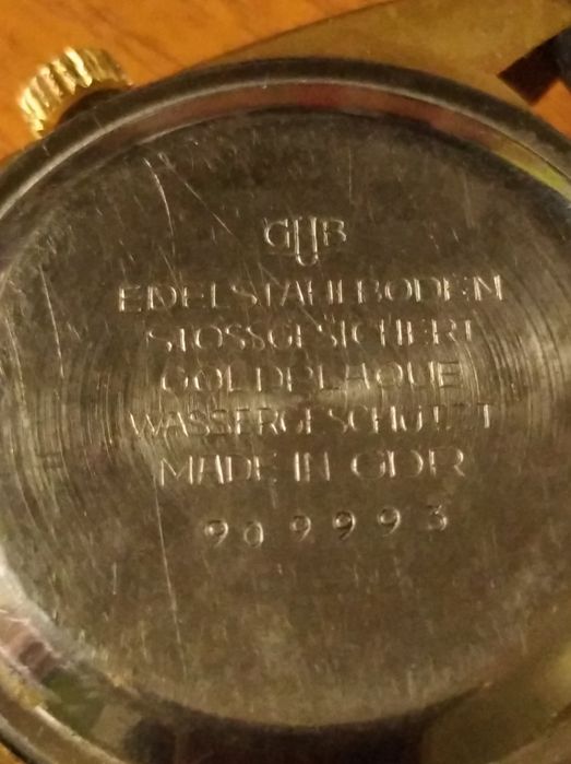 Часы мужские наручные ГДР позолоченные