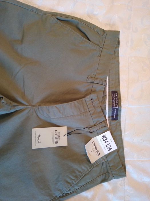 Pantaloni chic, bărbați, mărimea L, culoare kaki