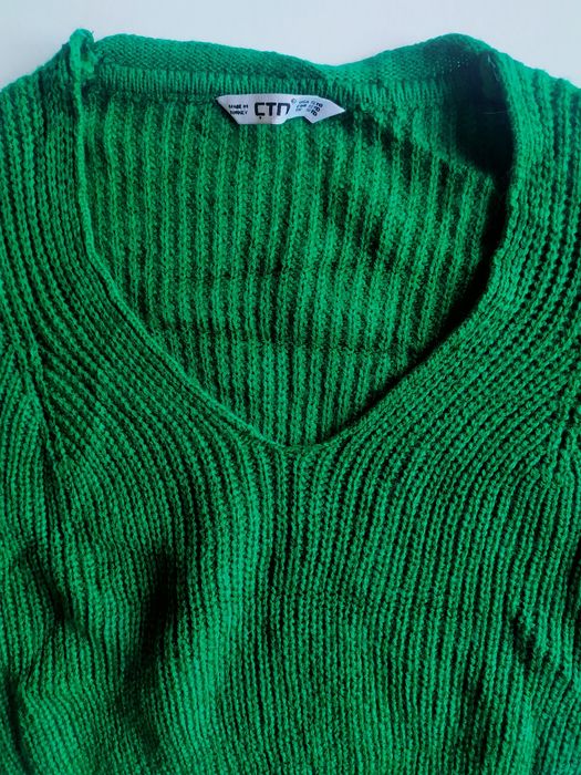 Комплект къс плетен топ и панталон MOHITO висока талия