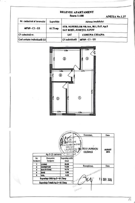 De vanzare Apartament 2 camere Rezidential Apusului - Rosu /2 locuri de parcare
