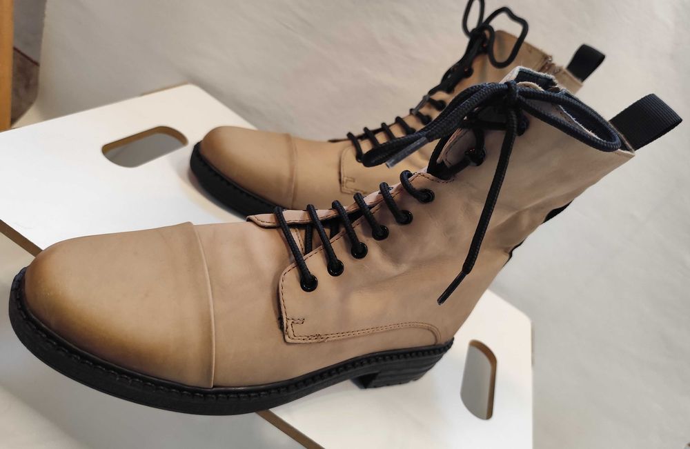 Ghete lace up cap toe 39.5 40 POELMAN piele naturala moale nappa