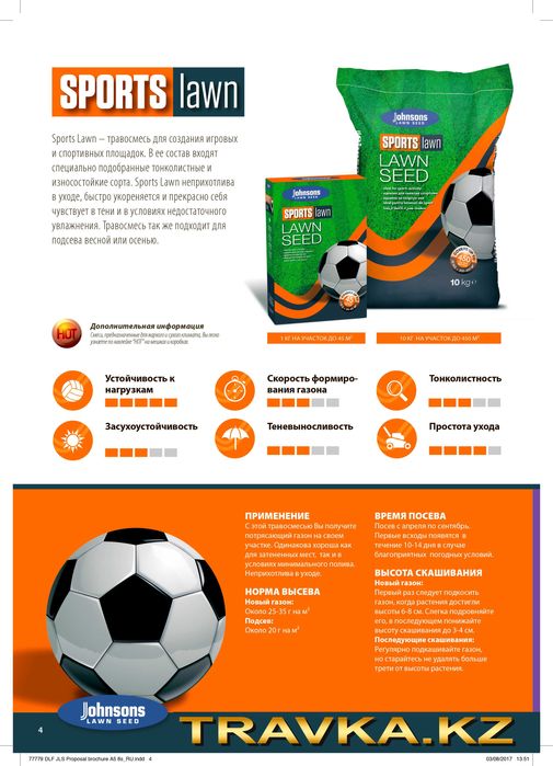 Семена газонной травы "Джонсонс"