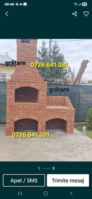 Gratar rustic de cărămidă plita țărănească cuptor de pâine afumături m