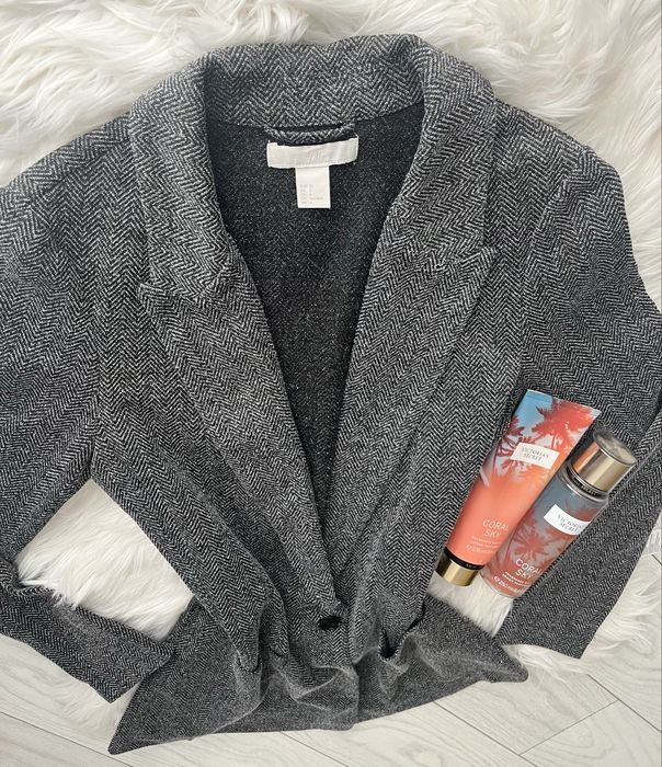 Sacou gri texturat H&M, mărimea 36