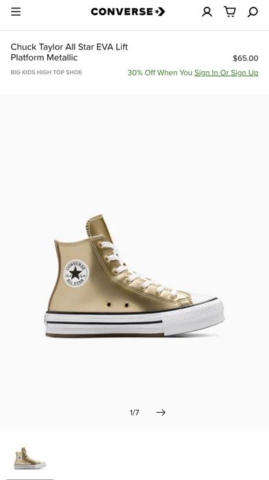 Златисти Кецове CONVERSE, 38 номер