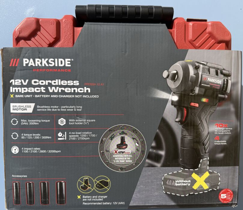 Pistol impact 350Nm pe acumulator 12v Parkside Performance