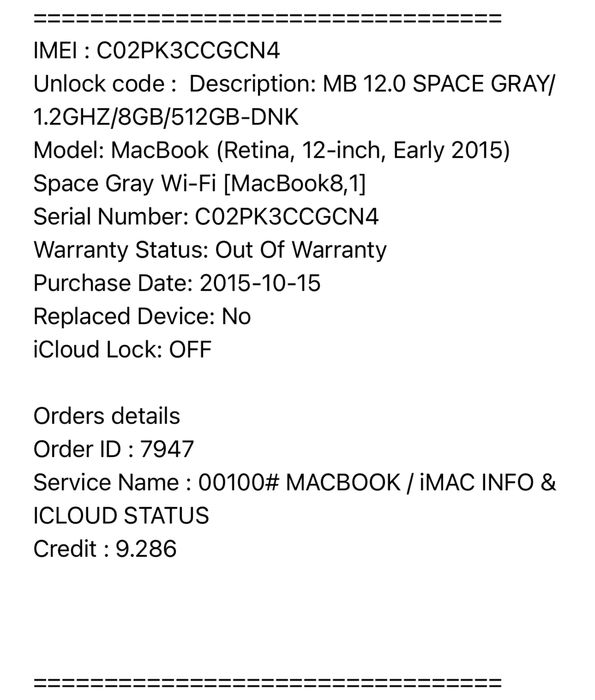 Macbook retina 12 inch 2015