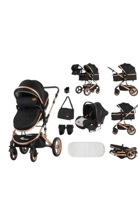 Коляска 3в1 универсальная черный