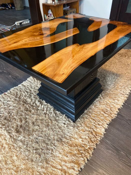 Masă cafea din lemn și rășină