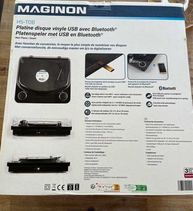 Pick-up MAGINON, boxe incorporate, USB, Bluetooth & conversie MP3
