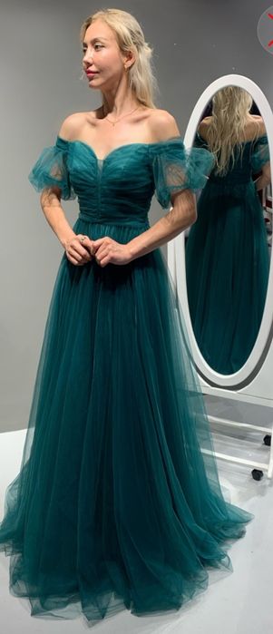 Бална- годежна зелена рокля