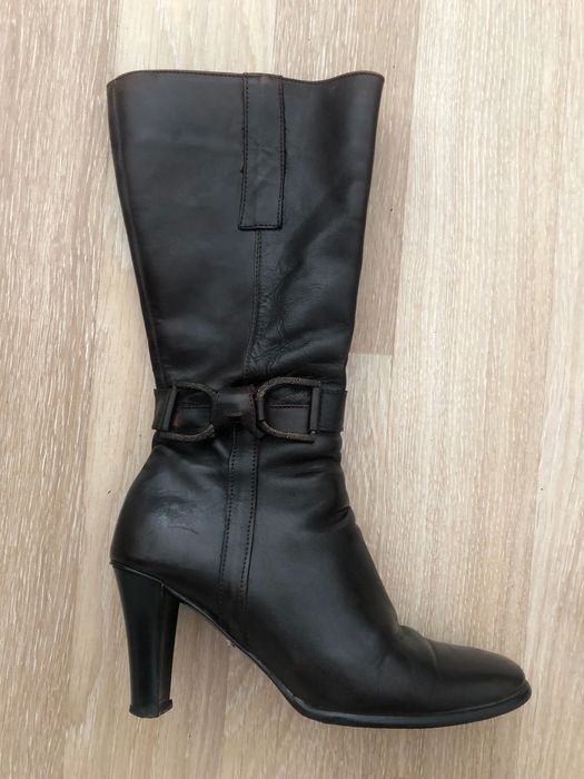 Cizme maro din piele mărime 38