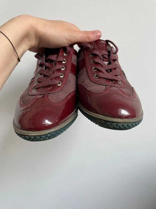 Sneakers Ecco din piele naturală burgundy | 39