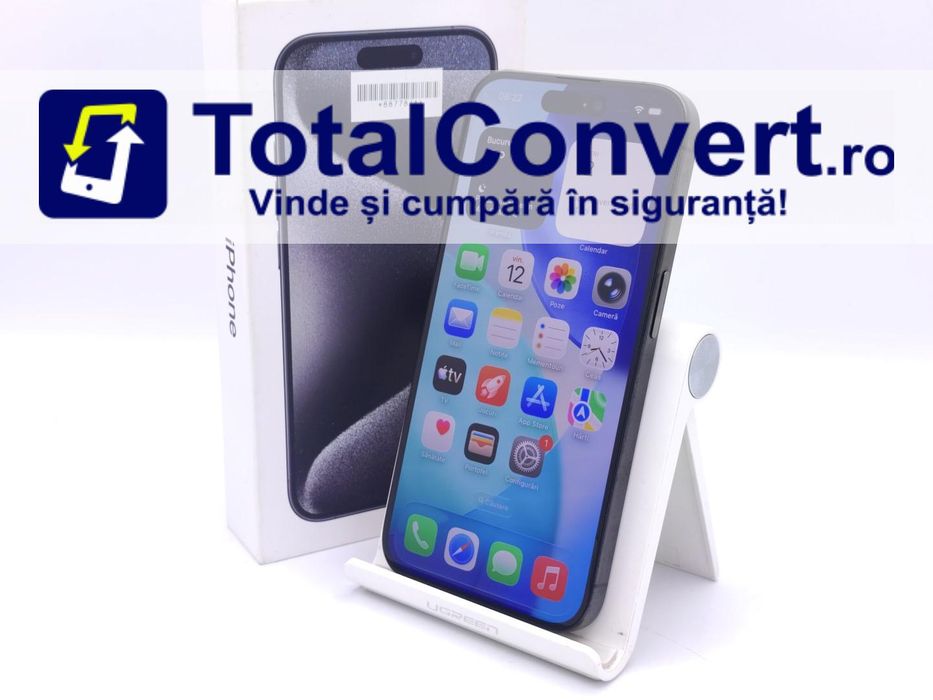 Apple iPhone 15 Pro 256GB Black Titanium, Garantie 24 luni | #D88778