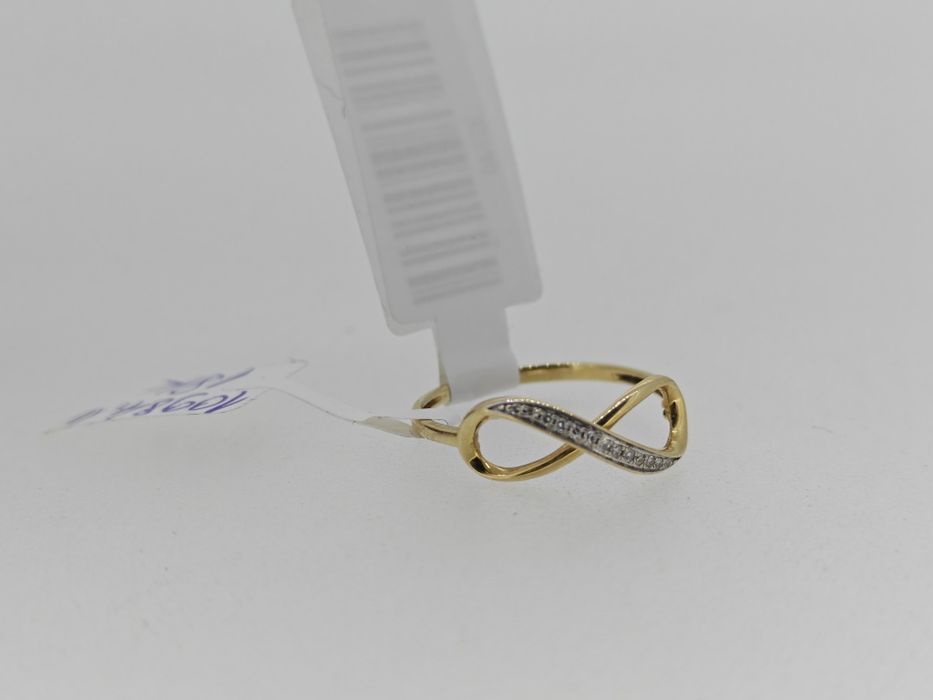 Inel aur 18k 1.10gr cu diamante naturale (r)