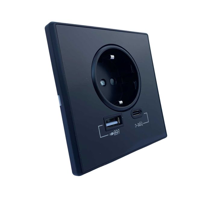 Priza Electrica cu USB Type C si USB A - Incarcare Telefon si Tableta