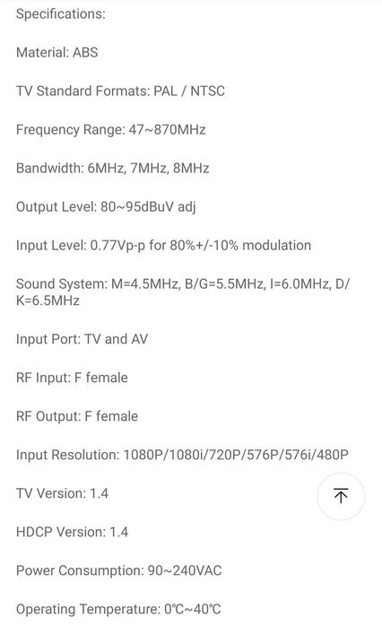 Modulator rf pentru tv