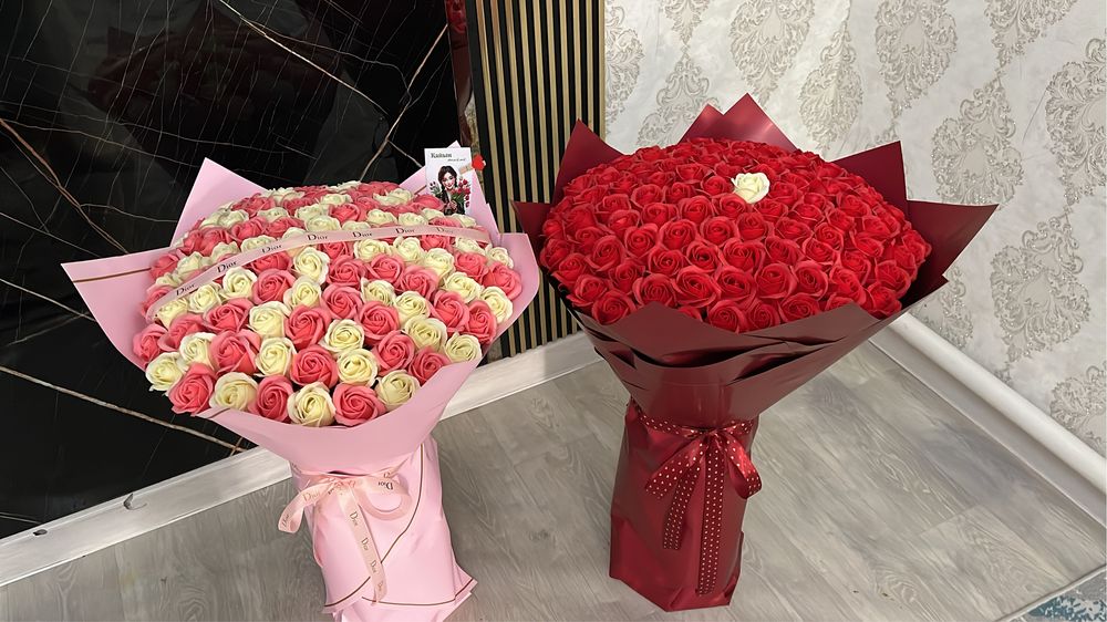 АКЦИЯ 101 роза со скидкой 20.мың. 51 роза 12.мың (негізгі баға 20 мың)