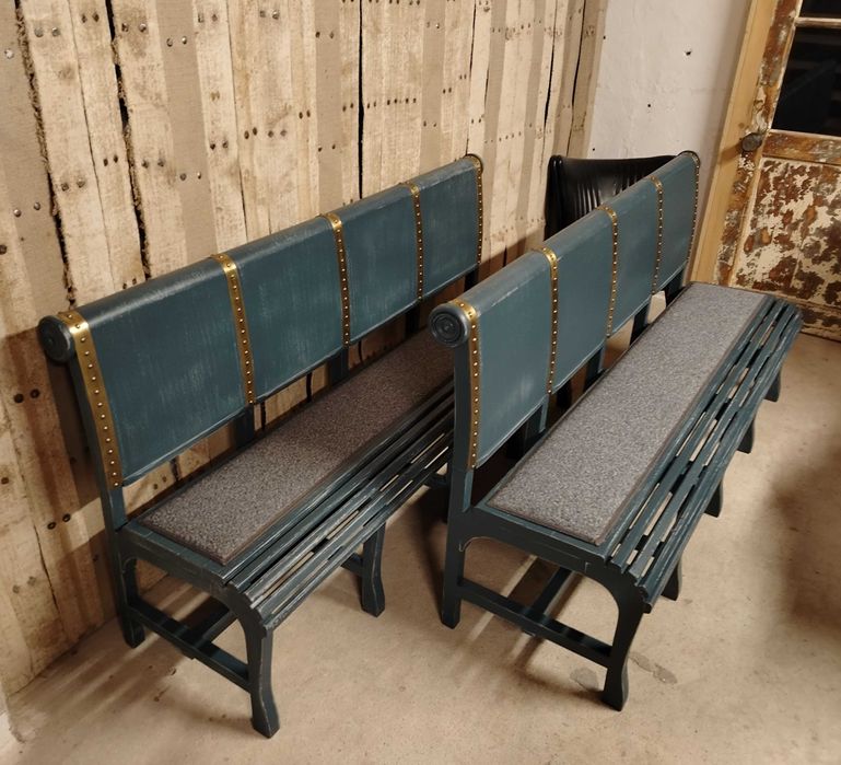 Banci vechi din lemn reconditionate/ Bancheta