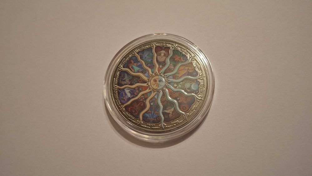 Moneda zodiac cu Soare si Luna