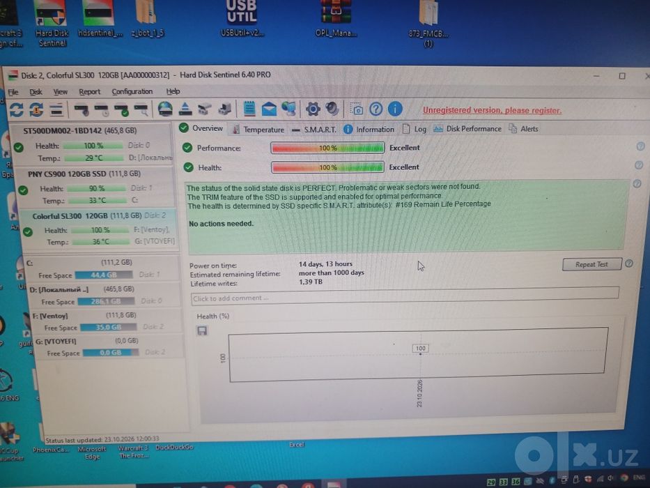 SSD 120gb 100% health