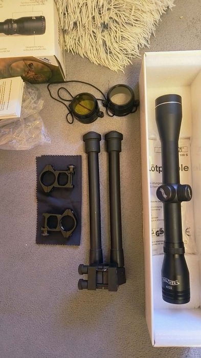 Lunetă+bipod+suporți prindere.

Ris 22mm.
Lunetă Walther 4x32.
Bipod t