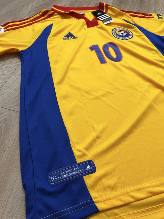 Tricou de fl nationala Romaniei Euro 2000 Hagi 10 Adidas marime L nou