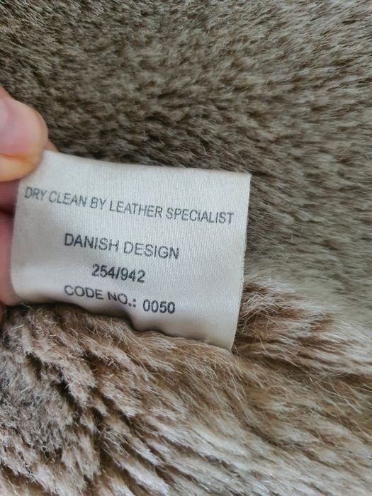 Haină de blană din piele naturala palton damă JFW London M 38 soft suede îmblănit bej lungă de iarnă