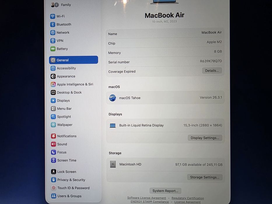 Macbook Air M2 2023 15 inch Gold / Starlight impecabil