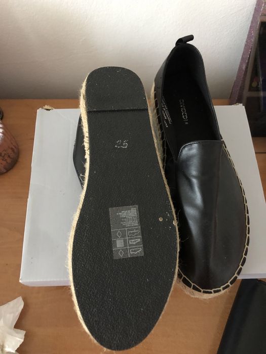 Espadrile , h&m , din piele de vara cu margine din pânza , nepurtate