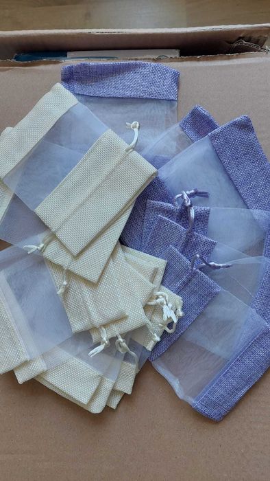 Подаръчни торбички от чул от ленена органза с шнур за сувенири