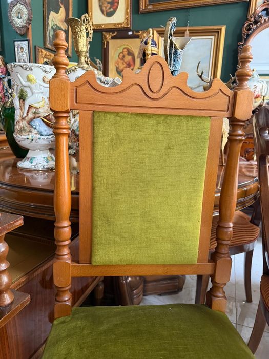 Scaune lemn si textil