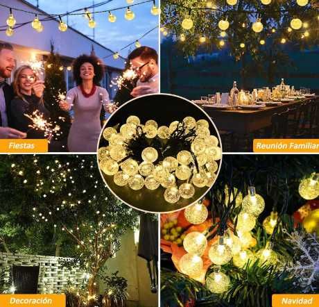 NORBASE комплект от 2 броя соларни гирлянди с кристални топки