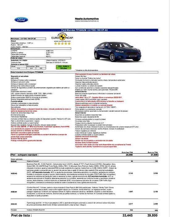 Ford MONDEO (Facelift, 2.0 ecoblue 190, automata)