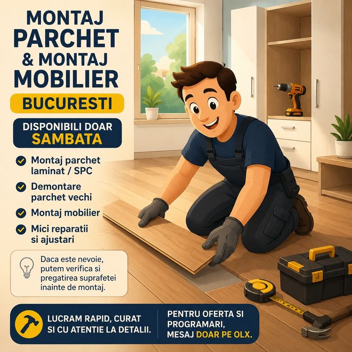 Montaj parchet și mobilier