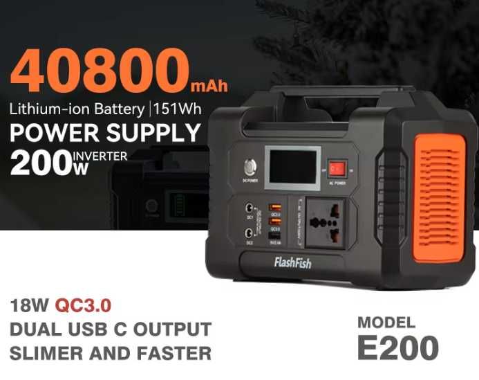 Generator portabil (baterie externa), 200W, capacitate 40.800mAh NOU