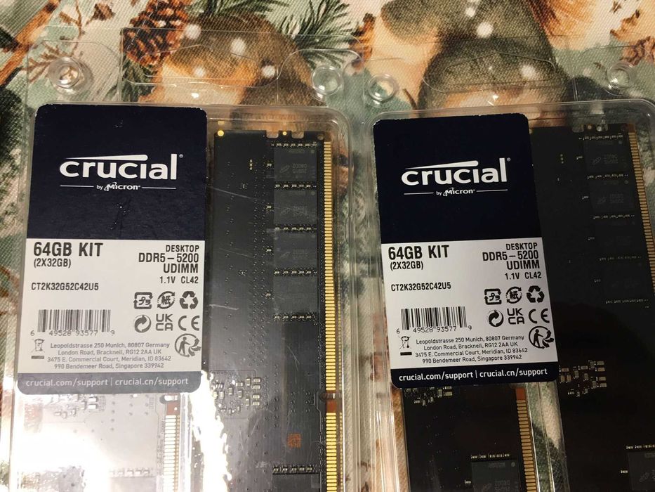 128GB (4x32GB) DDR5 5200MHz Crucial - NOU