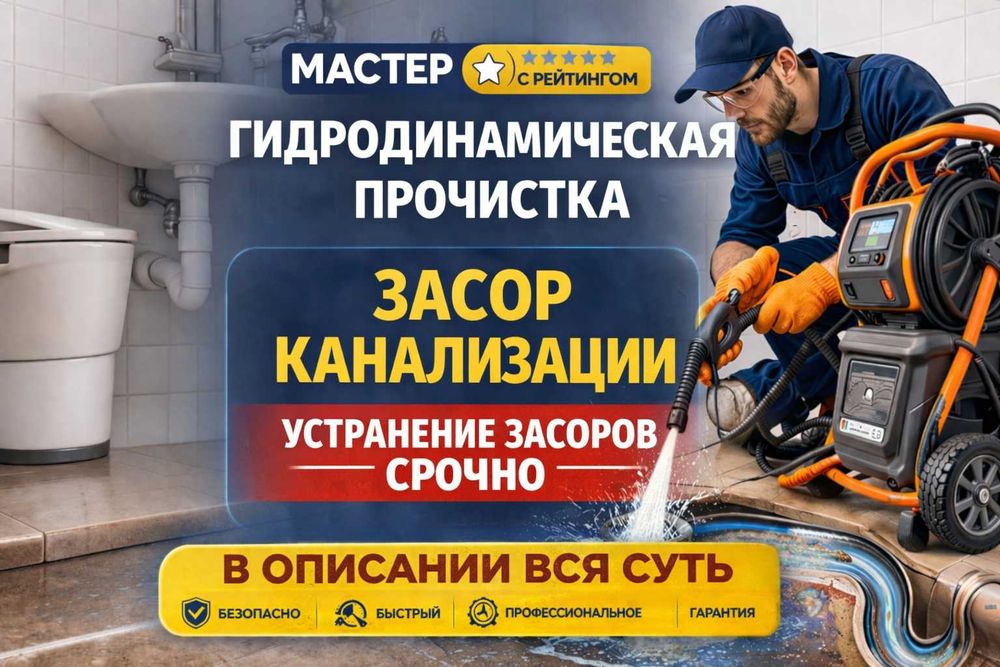 Прочистка канализации Услуги Сантехник Гидродинамическая чистка Крот